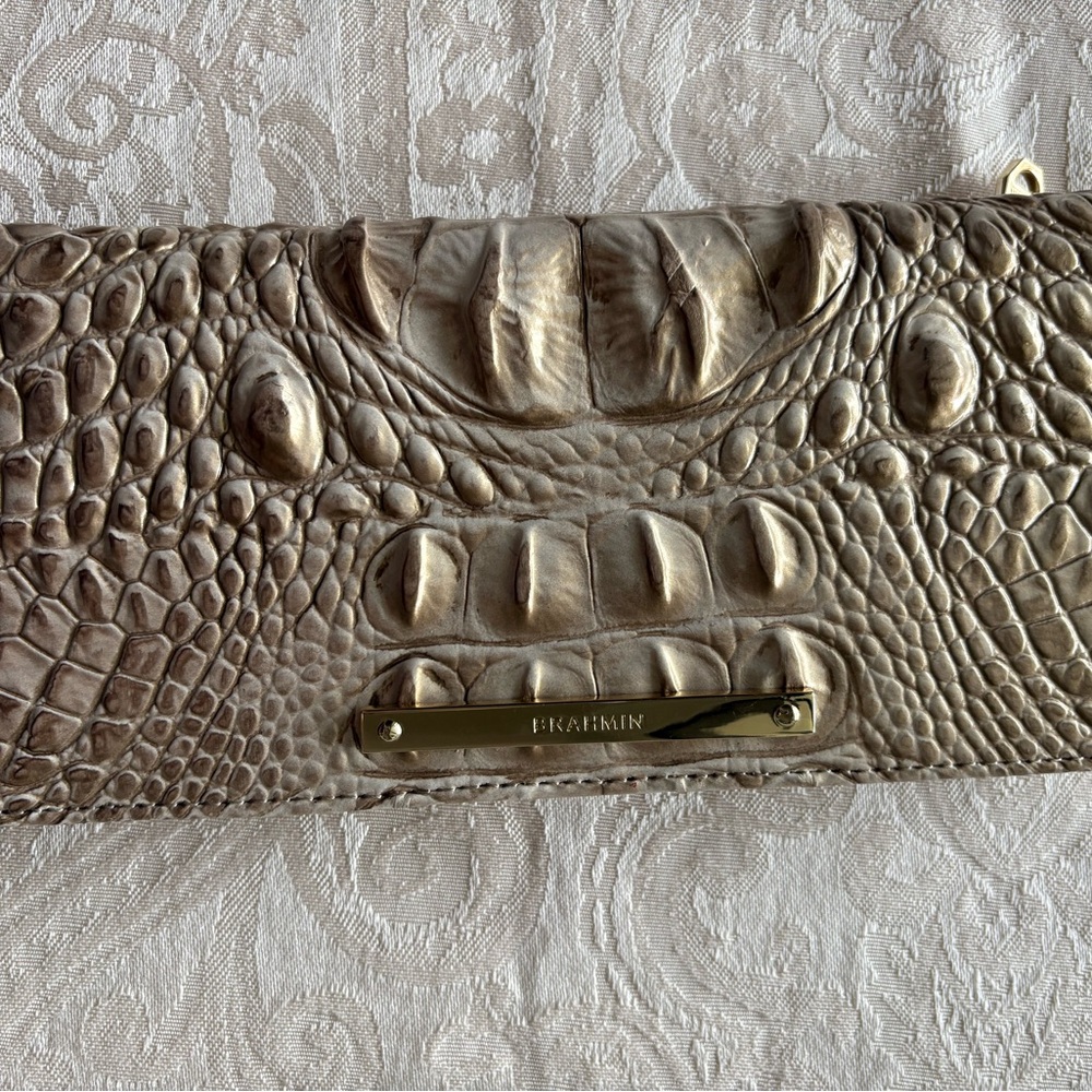 Brahmin Andy Gold Embossed Wallet Leather Accessory